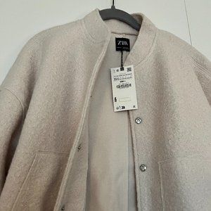 Zara Textured Oversized Bomber Jacket